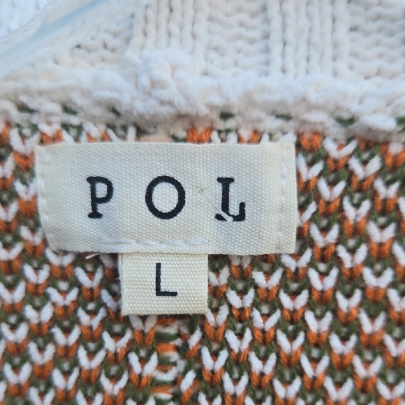 POL Cream and Orange V-Neck Sweater - Picture 2 of 10